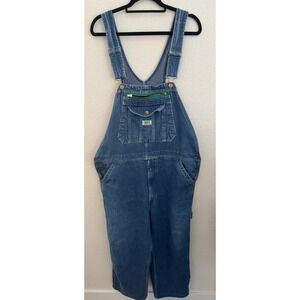 Liberty Blue Denim Overalls Bib Pocket Zipper Cargo Workwear Size 40x30